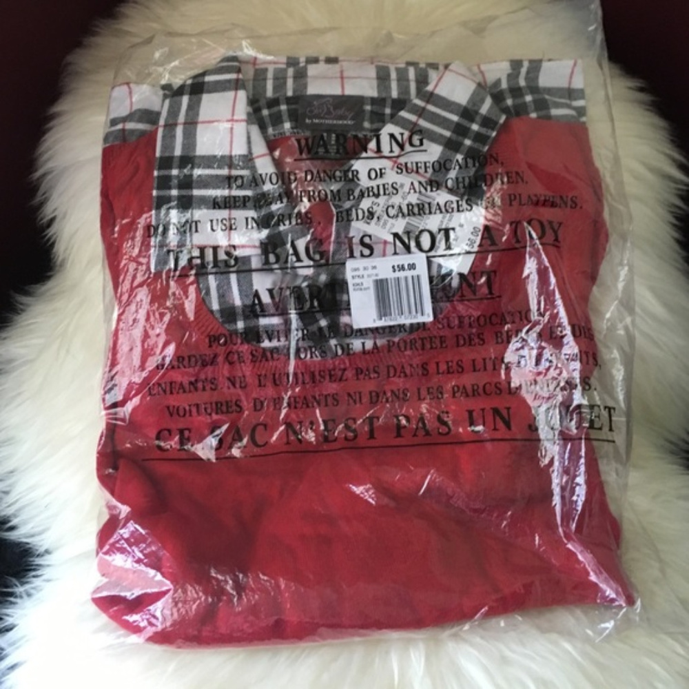 SOLD Oh Baby Motherhood Maternity Red Sweater L - Picture 4 of 4